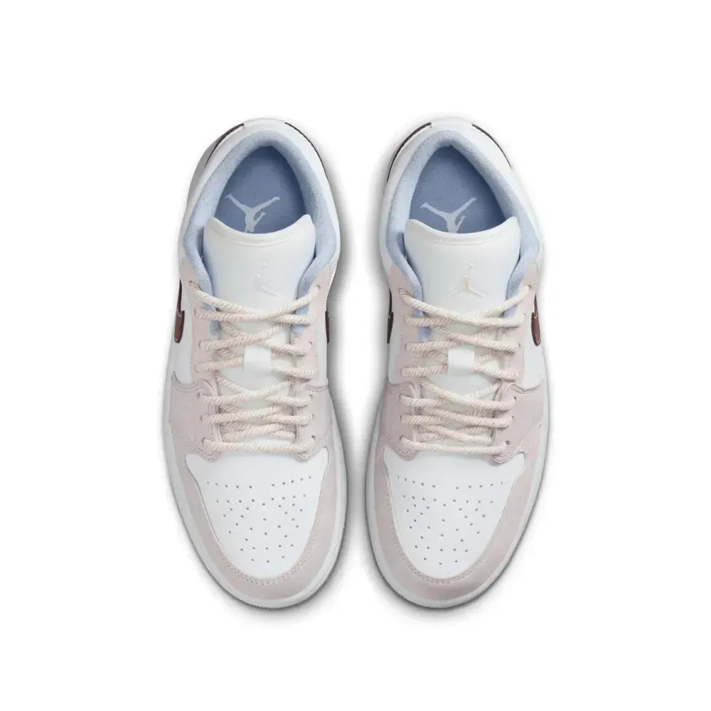 AJ 1 Low - White Ironstone White Light Soft Pink