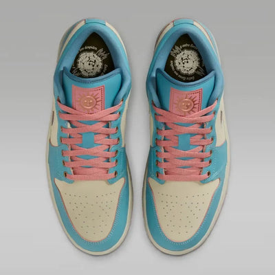 AJ 1 Low - Denim Turquoise Red Stardust Light Stone Smoky Blue