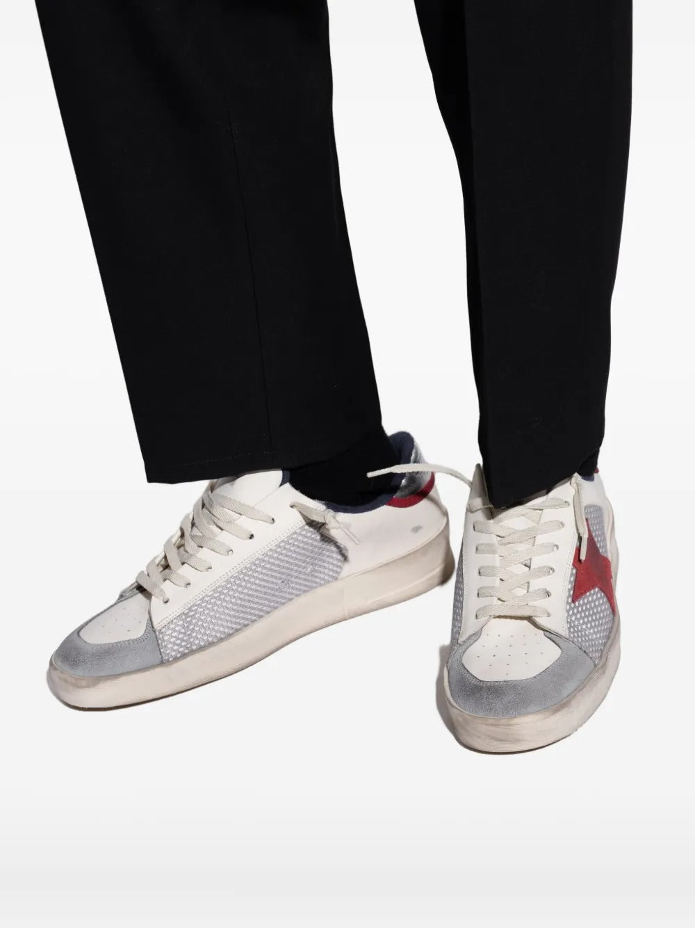 GGS Stardan Sneakers – Grey Mesh/Red Star