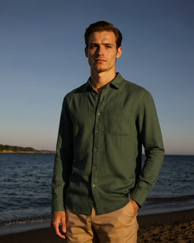Linen Breeze Shirt - Green