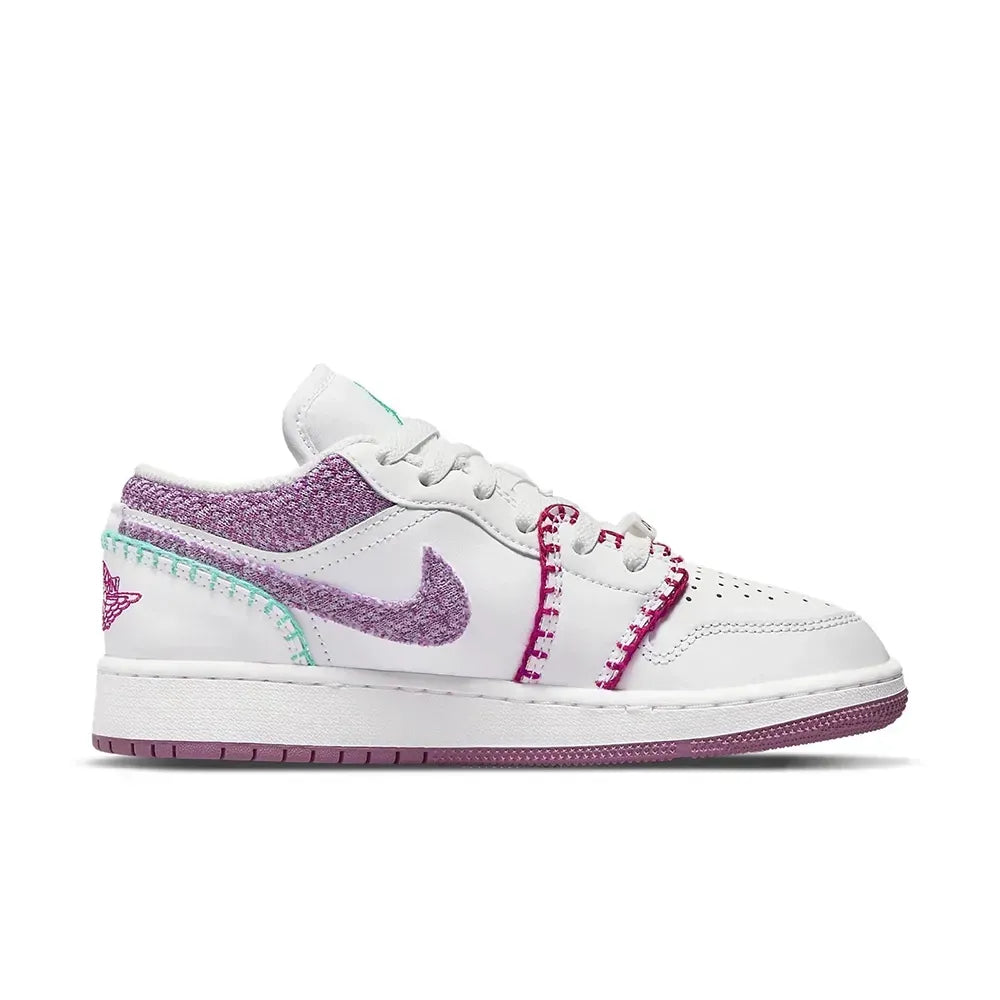 AJ 1 Low - White Light Bordeaux