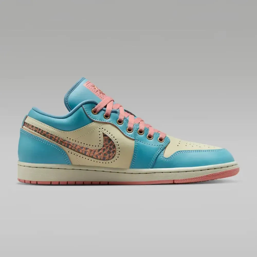 AJ 1 Low - Denim Turquoise Red Stardust Light Stone Smoky Blue