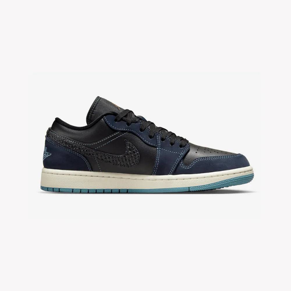 AJ 1 Low - Black Dark Obsidian Snakeskin