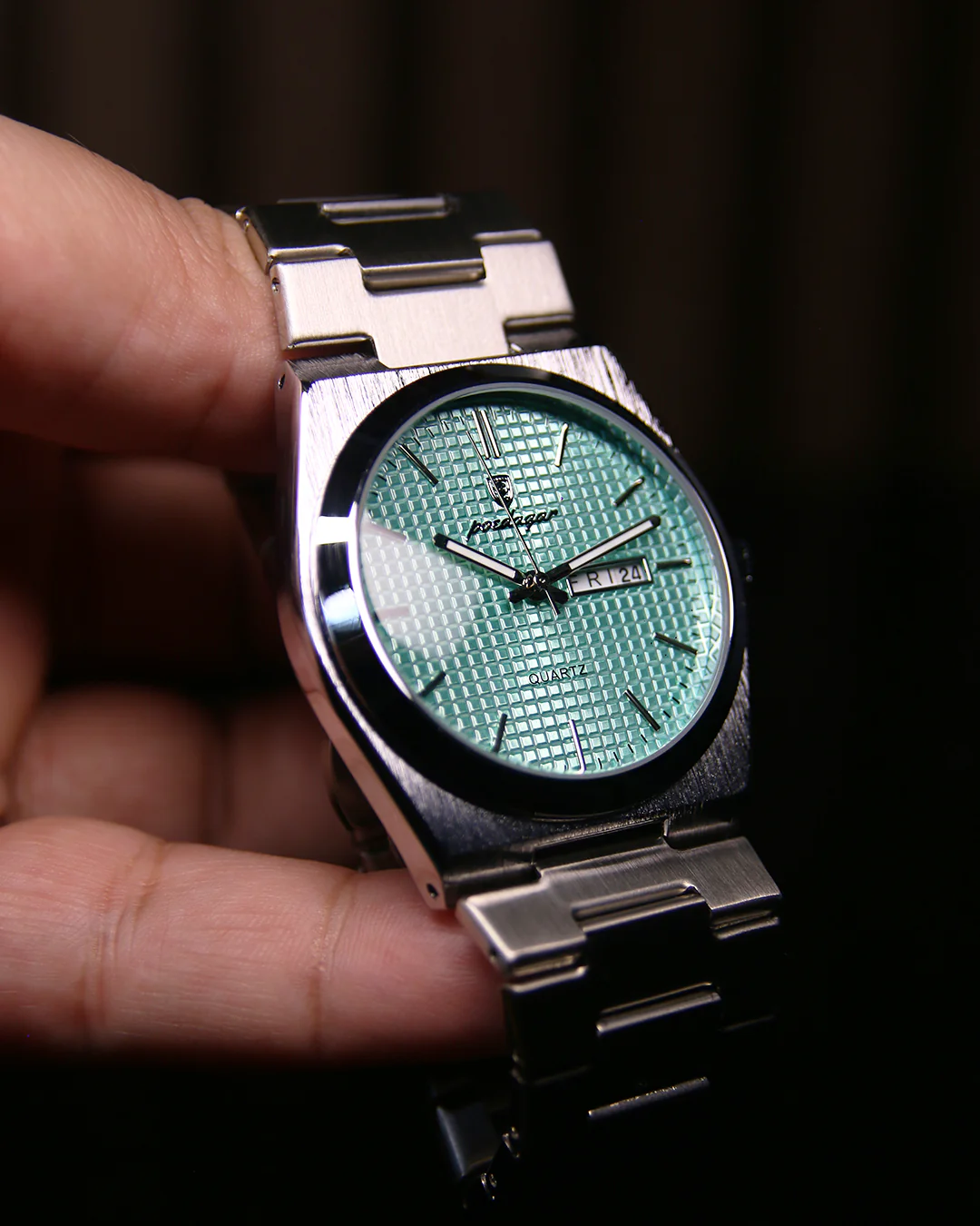 Mint Grid Steel Watch