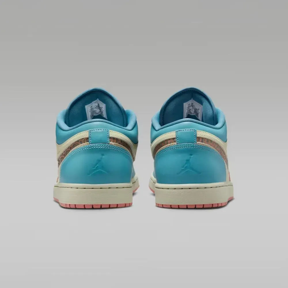 AJ 1 Low - Denim Turquoise Red Stardust Light Stone Smoky Blue