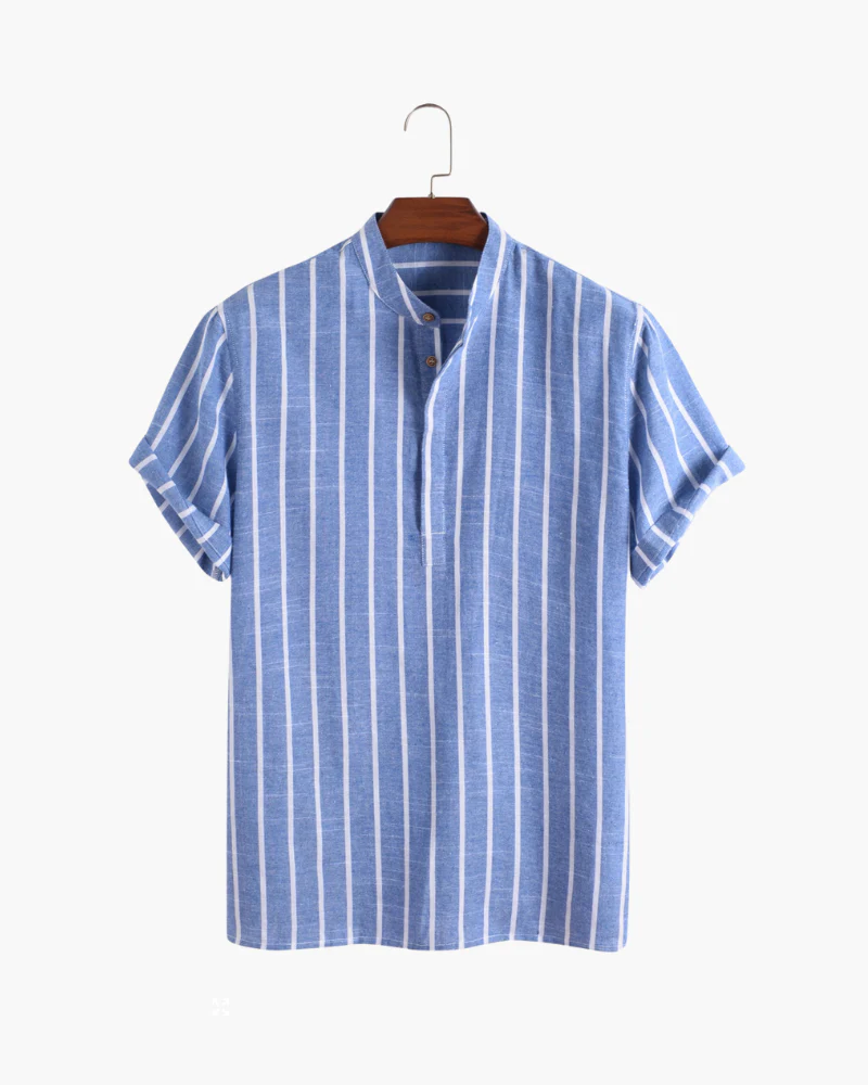 Linen Stripe Shirt – Blue