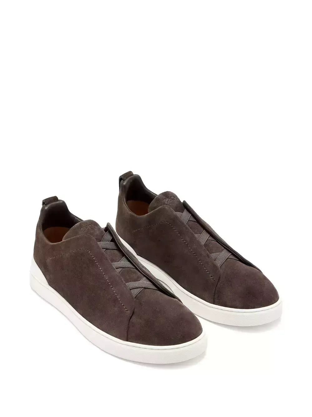 ZGN Triple Stitch Suede Sneakers – Dark Brown