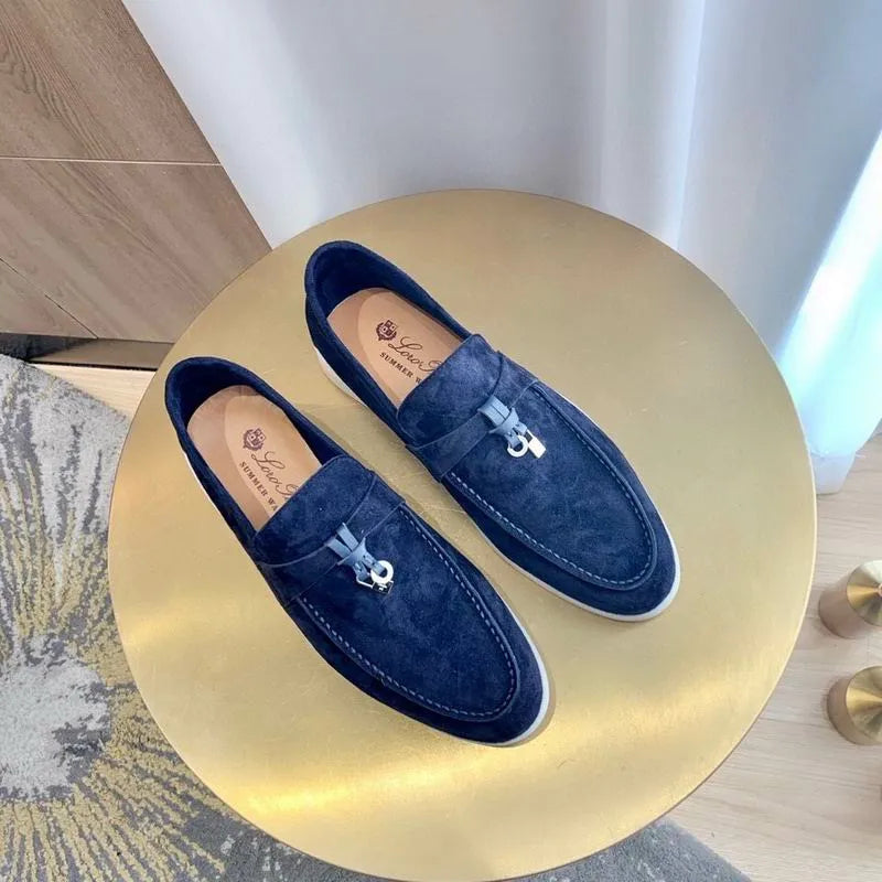 LRP Summer Walk Loafers – Navy Suede (Metal Detail)