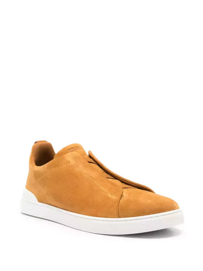 ZGN Triple Stitch Suede Sneakers – Mustard