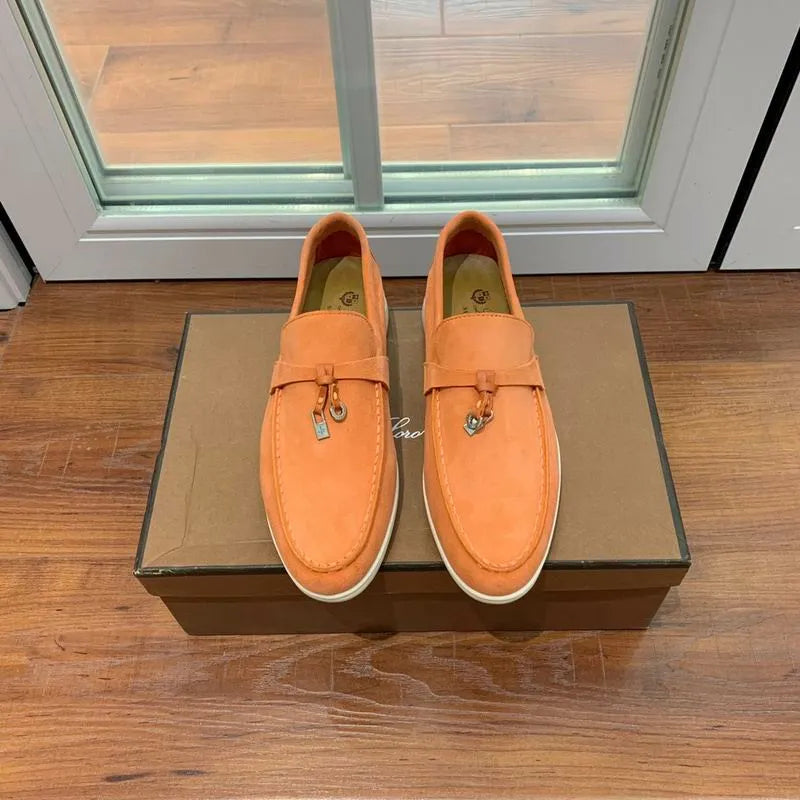 LRP Summer Walk Loafers – Orange Suede (Metal Detail)