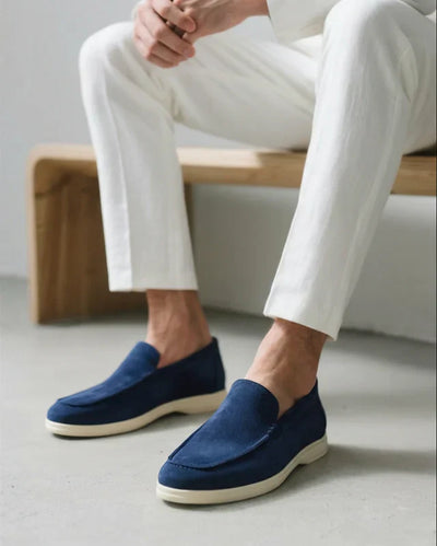 Suede Comfort Loafers – Marine Blue